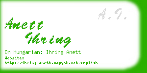 anett ihring business card